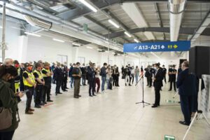 MILANO (ITALPRESS) - L'ex area imbarchi dell'aeroporto di Linate, un prefabbricato di circa 2.000 mq...