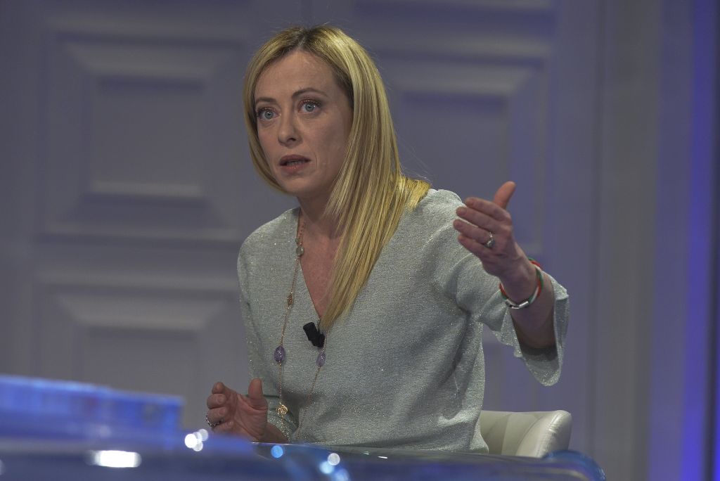 Trasmissione Porta a Porta nella foto Giorgia Meloni (ROMA - 2022-04-07, Stefano Carofei) p.s. la...