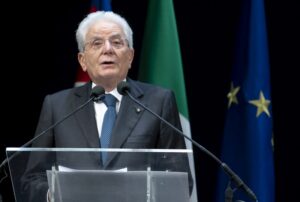 Ravenna - Il Presidente della Repubblica Sergio Mattarella rivolge il suo indirizzo di saluto in...