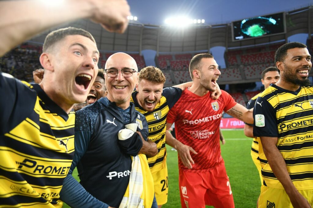 Durante la partita della Serie B italiana 2023/2024 tra SSC Bari e Parma Calcio 1913 al San Nicola...