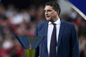 Reggio Emilia, Italia - 22 maggio 2022: Luigi De Siervo osserva durante la cerimonia di premiazione...