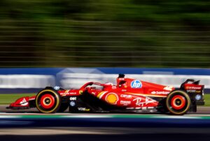 Il pilota della Ferrari, Charles Leclerc, durante la seconda sessione di prove libere al circuito...