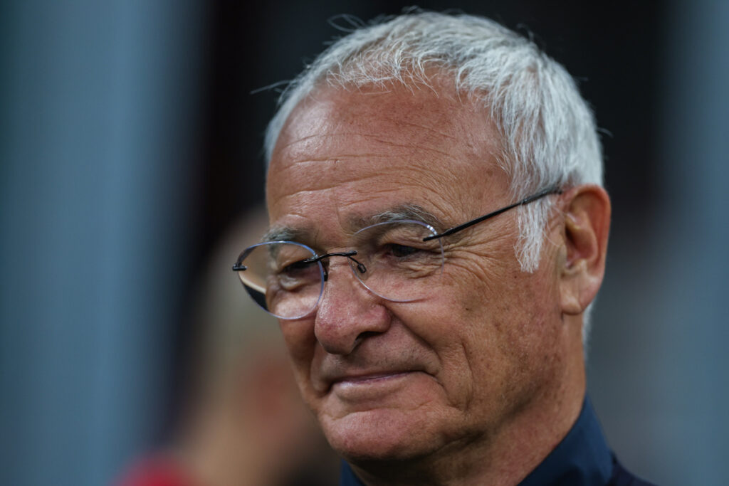 Il coach Claudio Ranieri del Cagliari Calcio è stato visto durante la partita di calcio della Serie...