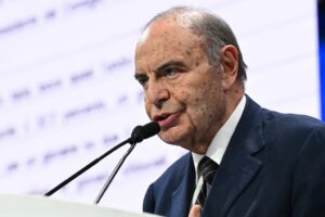 Roma - Bruno Vespa durante l'evento "30 anni di Forza Italia, le Radici del Futuro", il 26 gennaio...