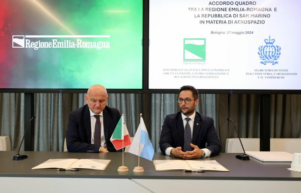 BOLOGNA - L'accordo quadro in materia di aerospazio tra la Repubblica di San Marino e la Regione...