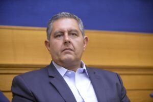 Il simbolo della lista Noi Moderati è stato presentato a Roma il 11 agosto 2022. Nella foto si vede...