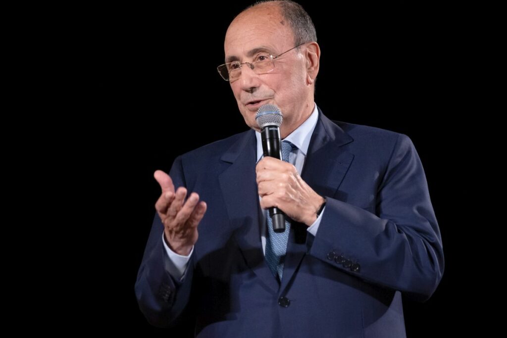 Renato Schifani, Presidente della regione Sicilia, è stato ospite del Taobuk al teatro antico di...