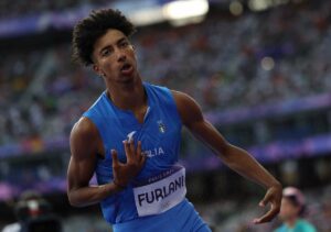 (240806) -- PARIGI, 6 agosto 2024 Foto di Xinhua/ABACAPRESS.COM -- Mattia Furlani dell'Italia...