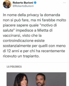 Selvaggia Lucarelli, Anche Roberto Burioni rischia di venire denunciato per il famoso reato di domand… su Instagram per i suoi fan