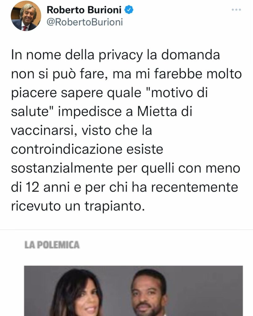 Selvaggia Lucarelli, Anche Roberto Burioni rischia di venire denunciato per il famoso reato di domand… su Instagram per i suoi fan
