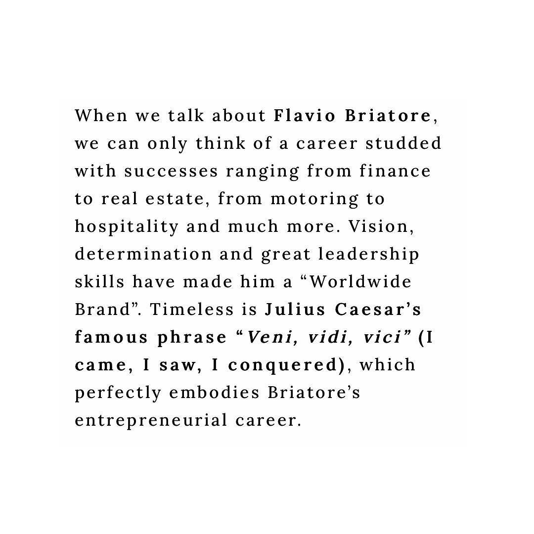 Flavio Briatore They talk about us…
Parlano di noi…...