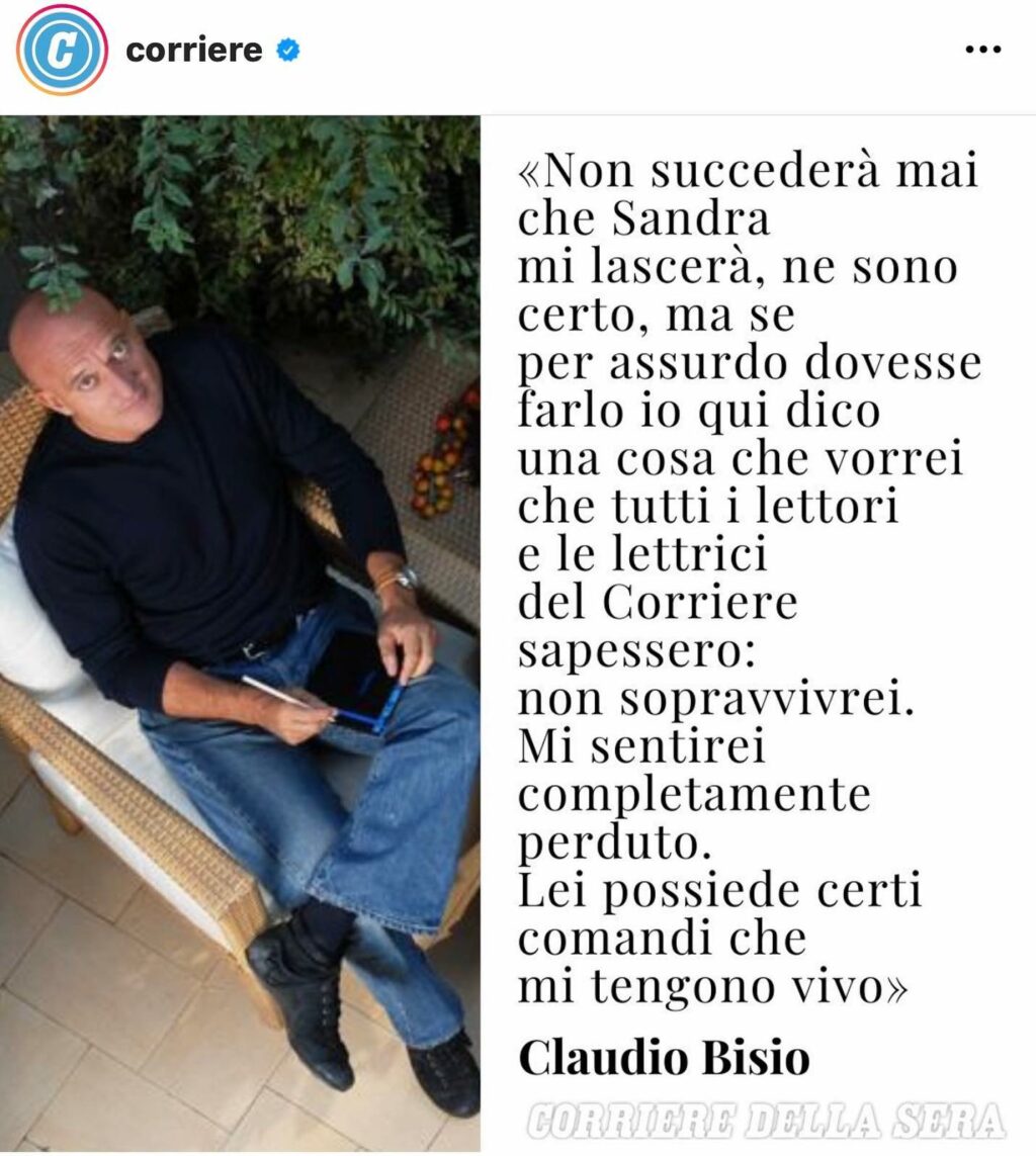 Selvaggia Lucarelli, Claudio Bisio, in un’intervista al Corriere, ha detto: “Non succederà mai che Sa… su Instagram delizia i suoi fan