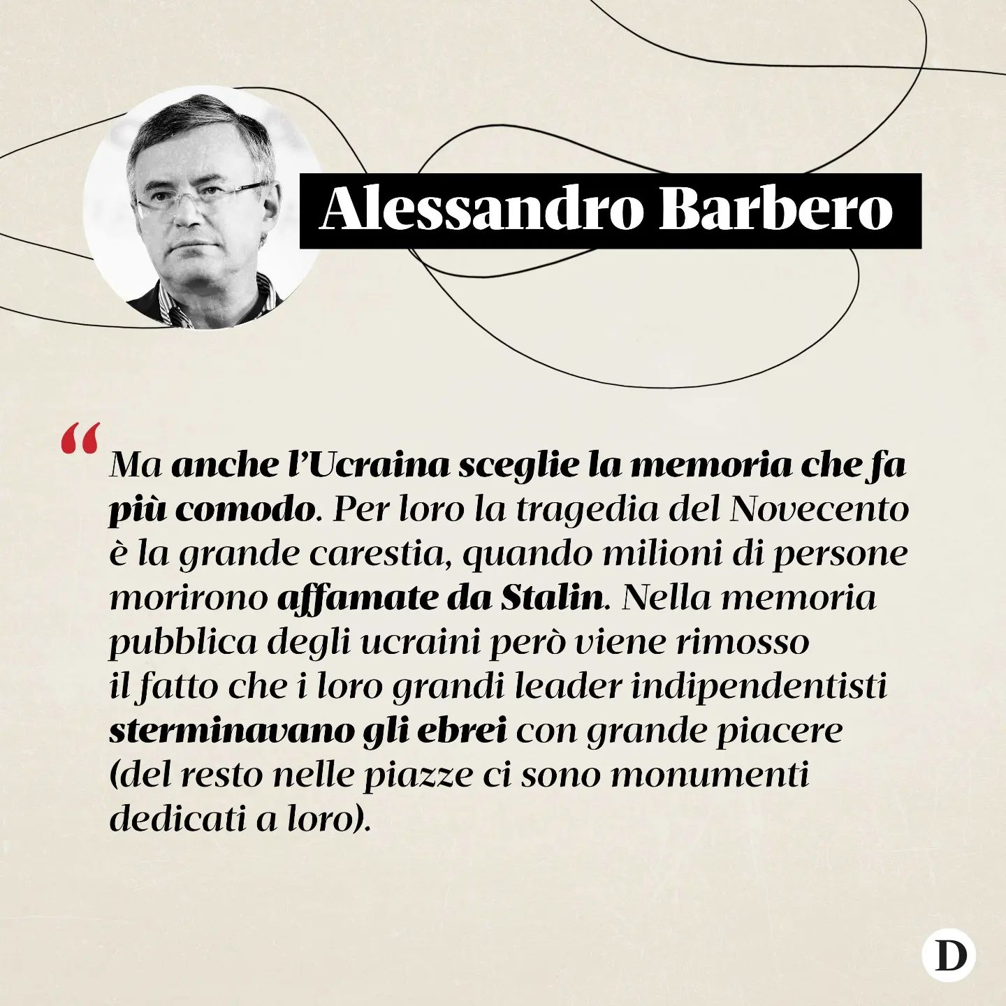 Selvaggia Lucarelli «Dall’inizio della guerra in – scrive - lo storico ha sempre rifiutato richie...