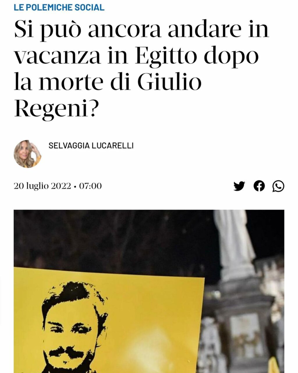 Selvaggia Lucarelli, Come avrete notato alcuni mi hanno scritto che non è opportuno andare in vacanza… su Instagram delizia i suoi fan