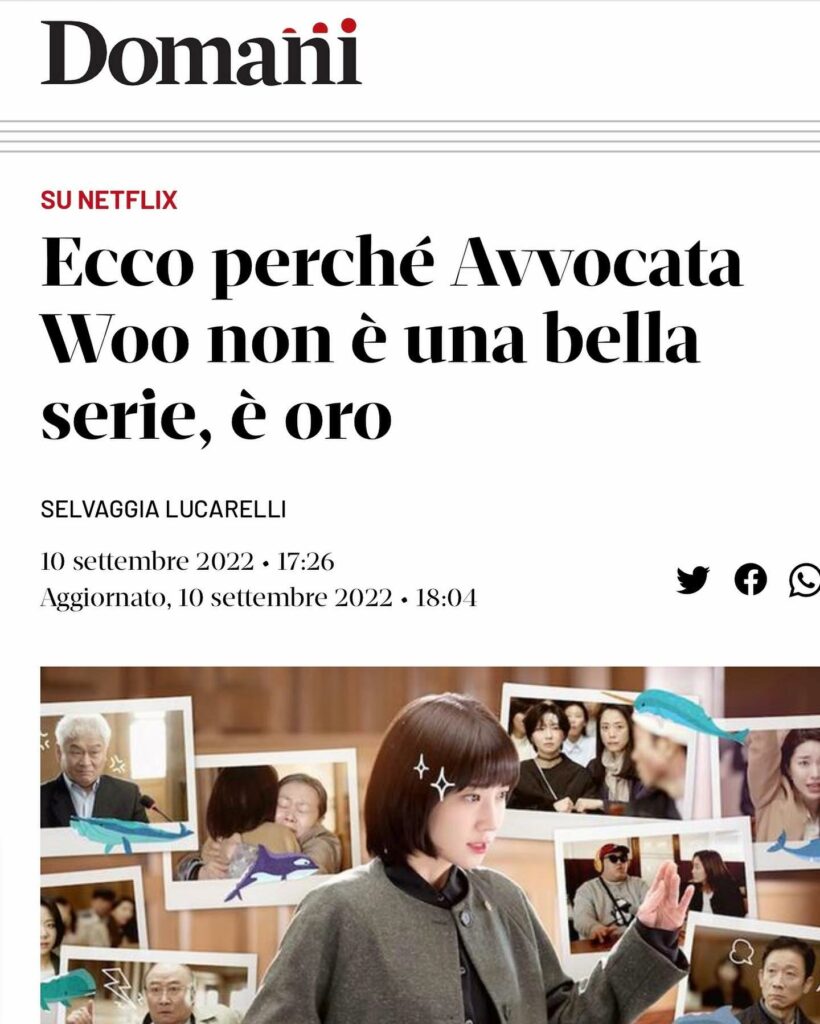 Selvaggia Lucarelli, … Avvocata Woo non è solo Woo. È molto altro. È la società coreana, con la sua f… su Instagram saluta i suoi fan