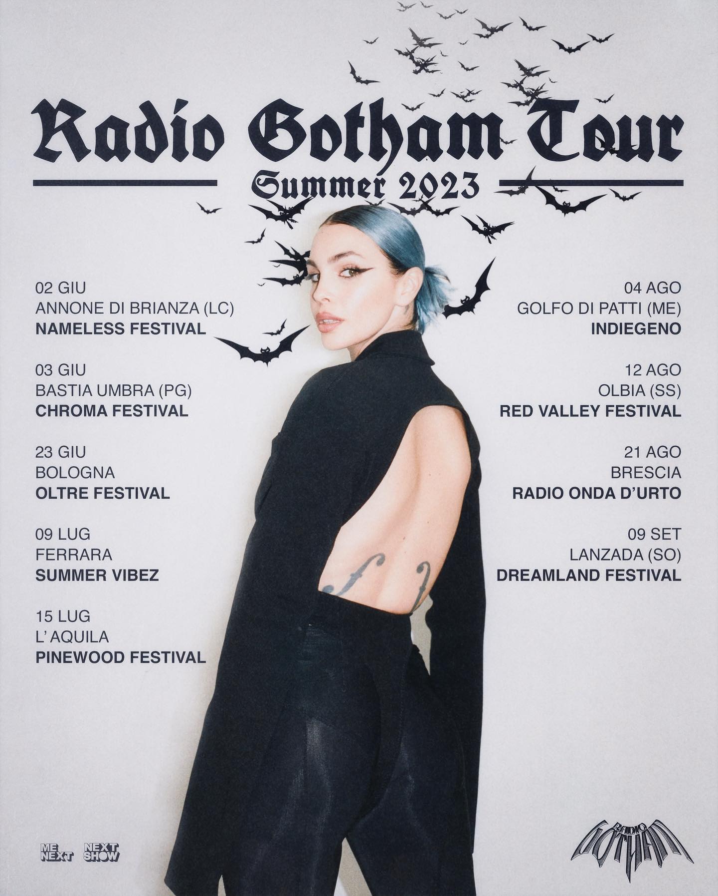 Rose Villan RADIO GOTHAM Summer Tour (DATE AGGIORNATE NEGLI HIGHLIGHTS) ci vediamo in giro ...