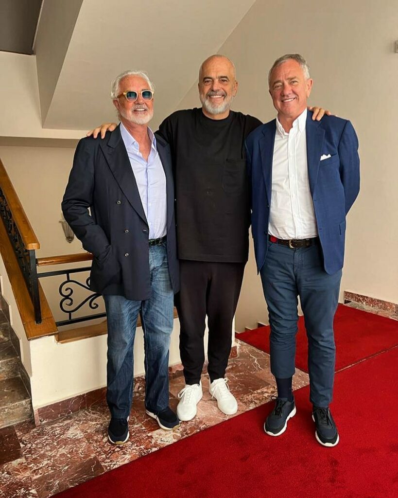 Flavio Briatore, With the Prime Minister of Albania  and Pierfrancesco Vago, Executive Chairman o… su Instagram per i suoi fan