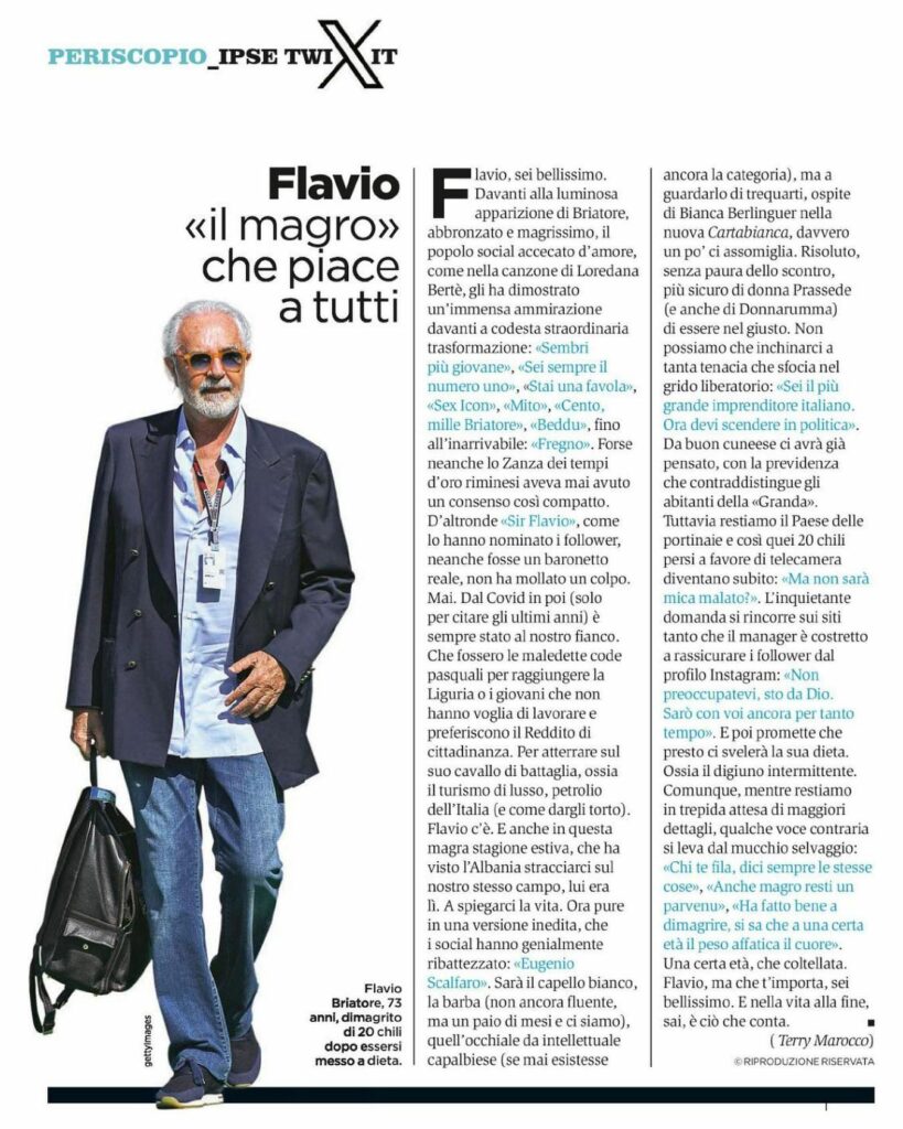 Flavio Briatore, Tutti interessati alla mia dieta!… su Instagram delizia i suoi fan