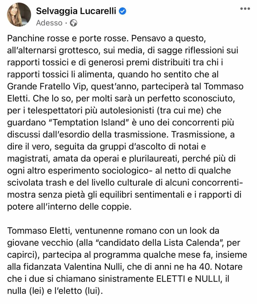 Selvaggia Lucarelli, la regina dei social, la paparazza dell'informazione, la tigre dei gossip. Chi...