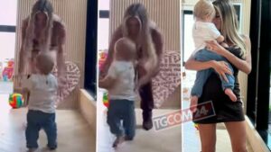 I primi passi di Aria, mostrati da Diletta Leotta