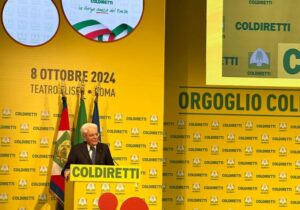 Il presidente della Repubblica, Sergio Mattarella, durante l'80° anniversario della Coldiretti, ha...