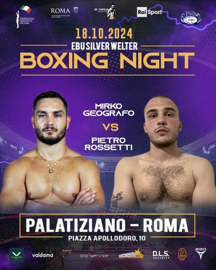 Derby Geografo-Rossetti al Palatiziano: Ebu Silver Pesi Welter