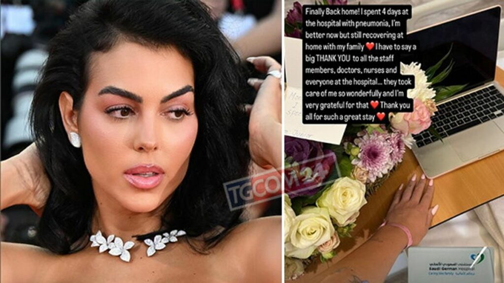 Georgina Rodriguez ricoverata per polmonite: giorni di degenza in ospedale.