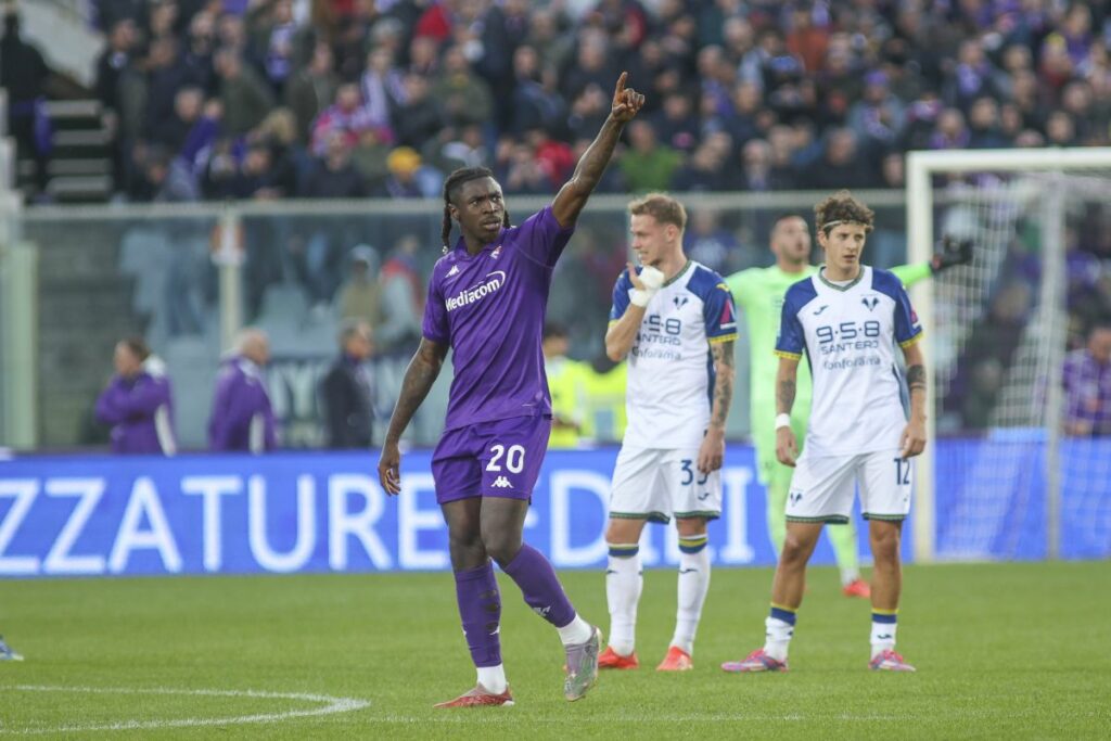 Tripletta di Kean e vittoria della Fiorentina con un punteggio di 3-1 contro il Verona