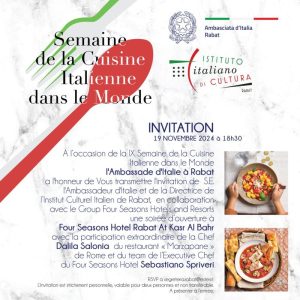 Nona edizione della Settimana della Cucina italiana nel mondo in Marocco