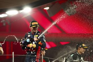 Il pilota olandese Max Verstappen si aggiudica il campionato mondiale di Formula 1 a Las Vegas...