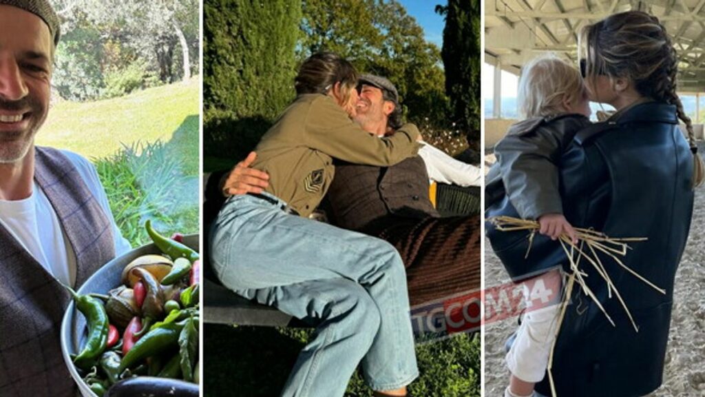 Cristina Marino e Luca Argentero: la coppia di contadini con i loro piccoli