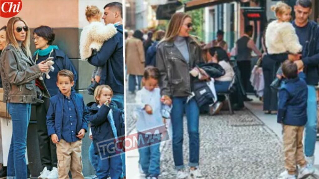 Alice Campello e Alvaro Morata insieme ai loro figli a pranzo