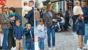 Alice Campello e Alvaro Morata insieme ai loro figli a pranzo
