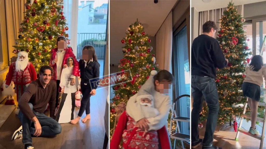 Alessandro Matri, calciatore italiano, trascorre un momento speciale con le figlie decorando...