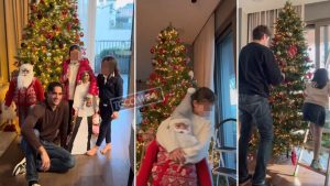 Alessandro Matri allestria l’albero di Natale insieme alle sue figlie