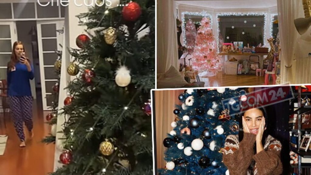 Il testo presenta una panoramica sugli addobbi natalizi dei vip italiani, includendo nomi come...