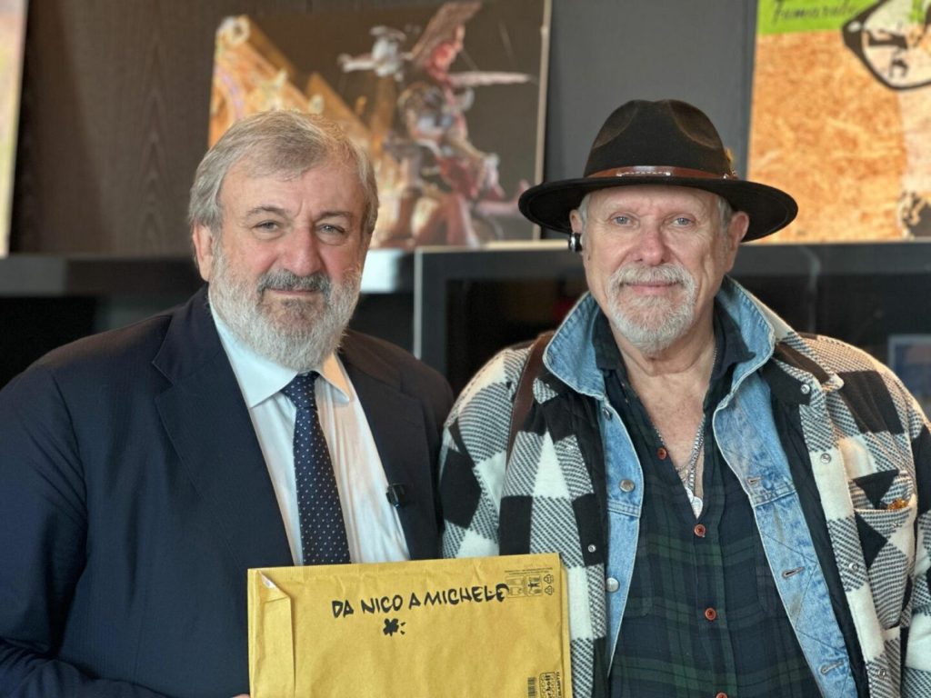 Il presidente della Regione Puglia, Michele Emiliano, ha incontrato il disegnatore Nico Pillinini...