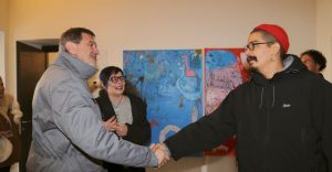 Marsilio a Fontecchio per visitare il restaurato Palazzo Galli: sopralluogo in Abruzzo