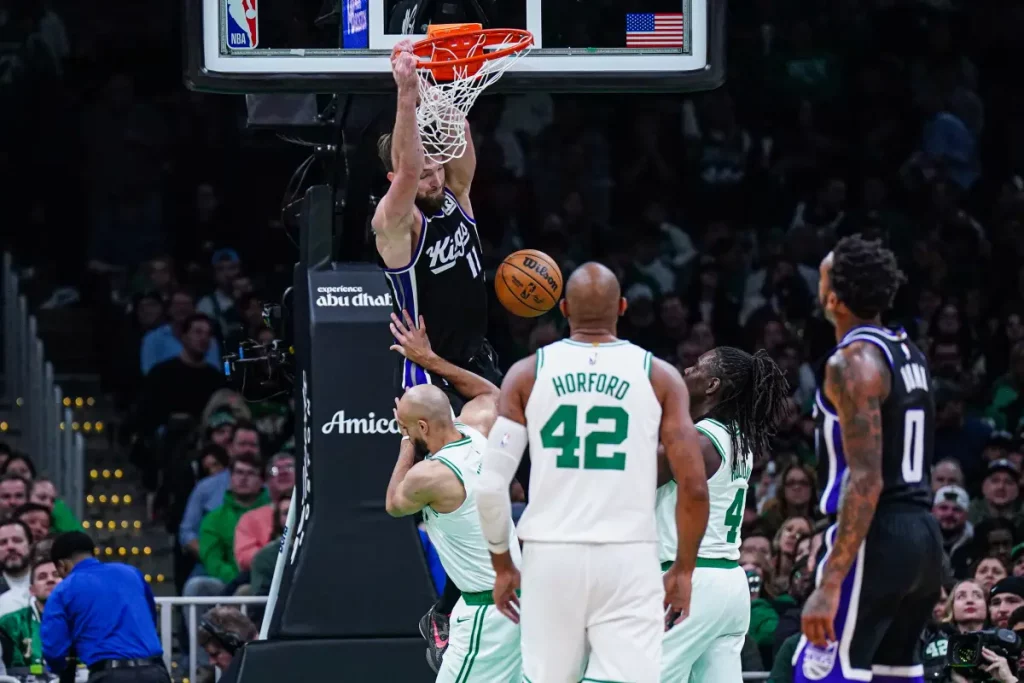 Nella partita del 10 gennaio 2025 tra i Celtics e i Kings, Sacramento riesce a vincere a Boston...