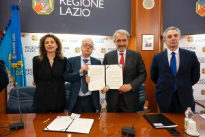 Il presidente della Regione Lazio, Francesco Rocca, e il presidente di Formez PA, Giovanni Anastasi...