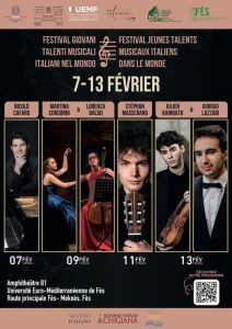 Dal 7 al 13 febbraio si terrà a Rabat il Festival "Giovani Talenti Musicali Italiani nel mondo"...