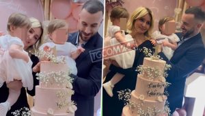 Compleanno e battesimo delle gemelline: la dolce festa di Veronica Peparini e Andreas Muller