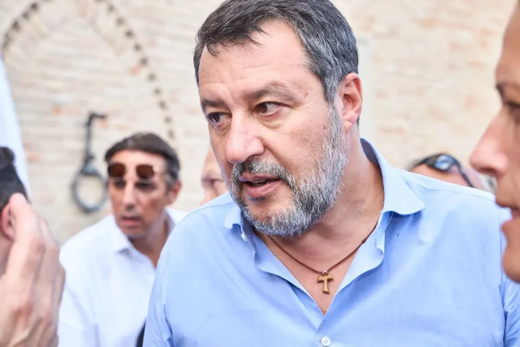 Matteo Salvini, vicepremier italiano, ha visitato il Summer Jamboree a Senigallia, un festival...