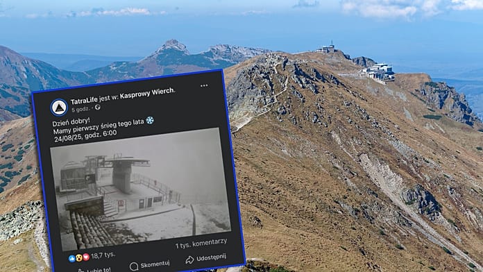 Aria artica in Polonia: primi fiocchi di neve sui Monti Tatra ad agosto.