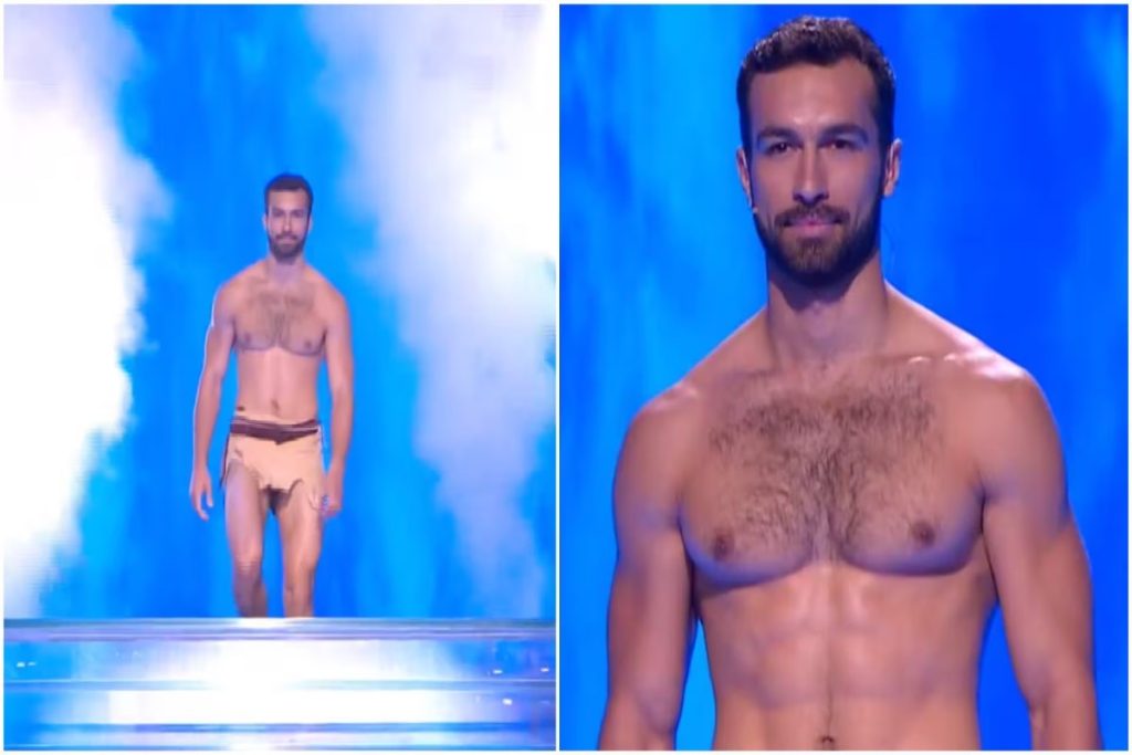 Lukasz Zarazowski: il “padre natura” di Ciao Darwin 9 sorprende Bonolis con il suo fisico.