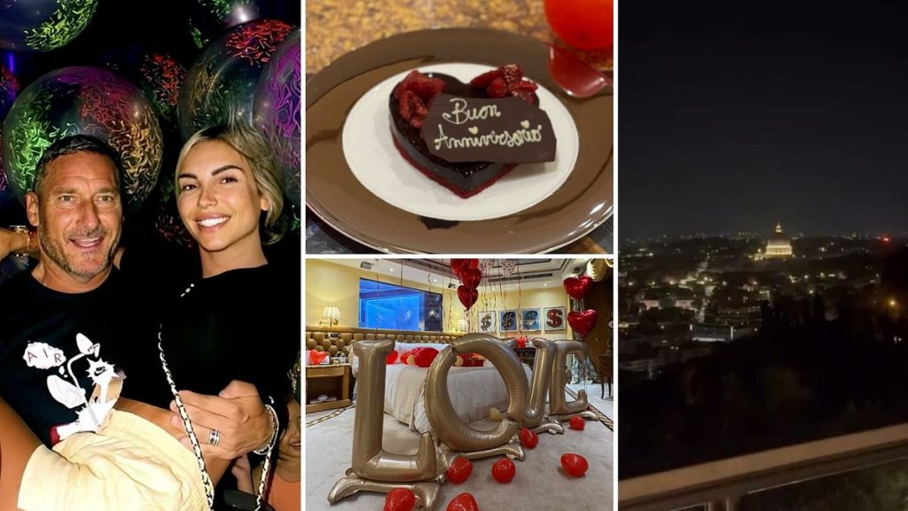 Francesco Totti e Noemi Bocchi: un anniversario indimenticabile tra romance e skyline romano.