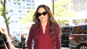 Catherine Zeta-Jones sfoggia eleganza totale in tonalità berry: il trend della stagione.
