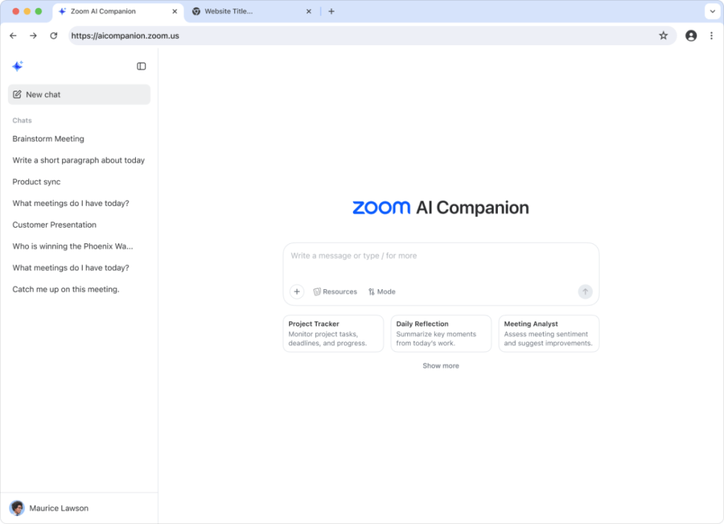 Zoom presenta un aggiornamento con AI per appunti, avatar virtuali e nuove funzionalità.