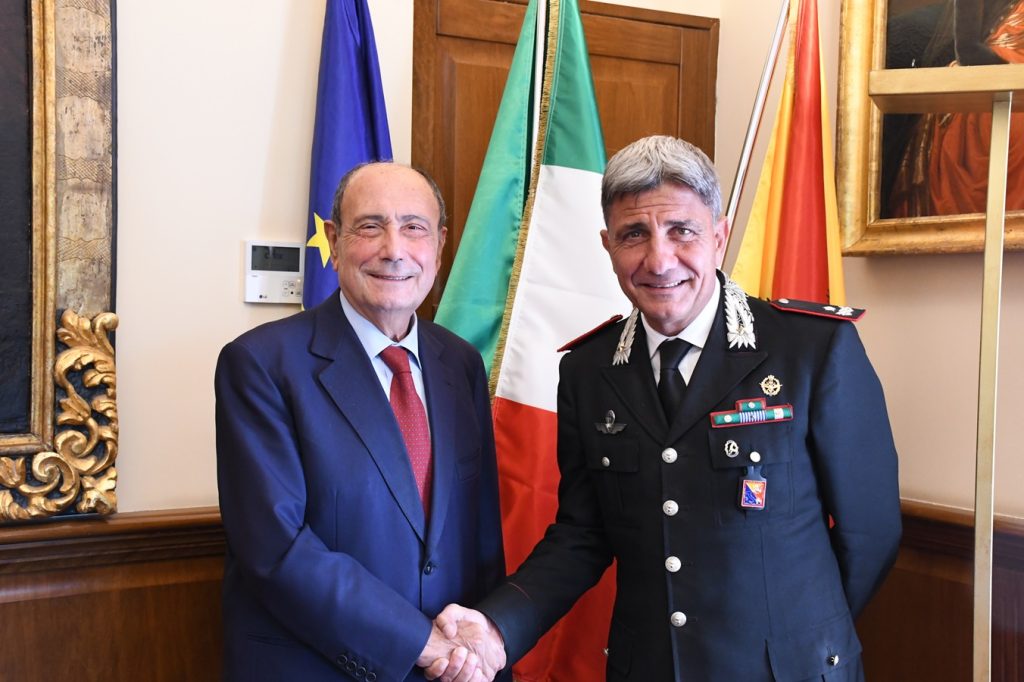 Schifani incontra Ubaldo Del Monaco, nuovo comandante della Legione Carabinieri Sicilia.