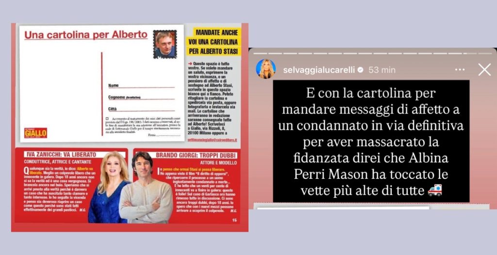 Giallo lancia cartoline per Alberto Stasi: polemiche sul delitto di Garlasco in TV.